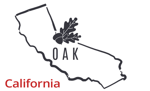 california map oak tree laws vector image