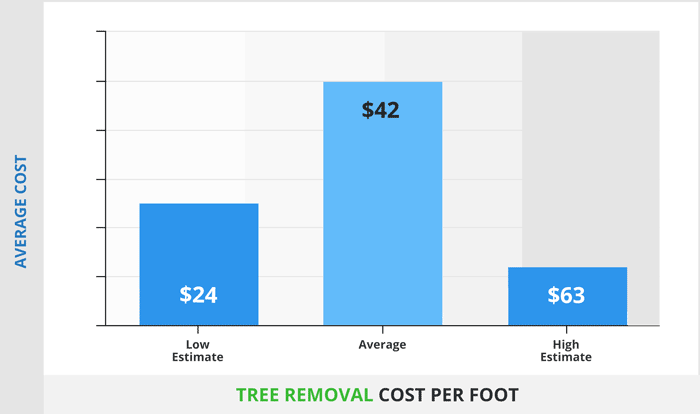 Tree removal cost per foot