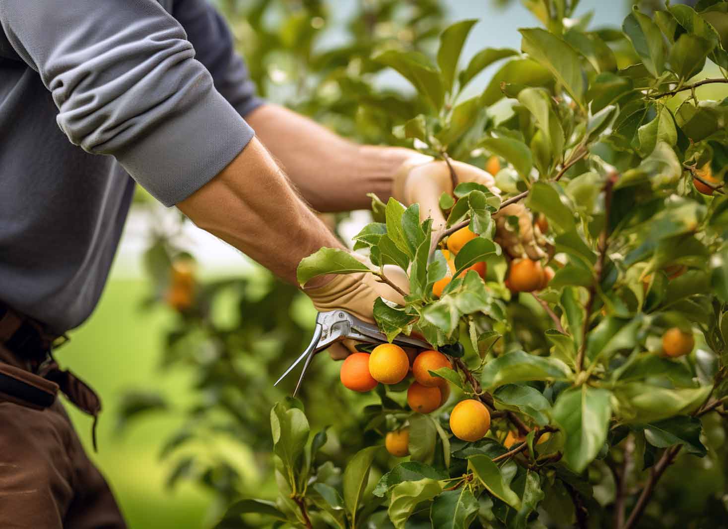 Pruning fruit trees at different life stages